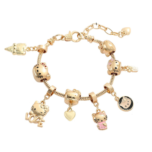 Gold Hello Kitty Charms Bracelet